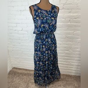 Anthropologie Lara Guidotti Silk Blend Lined Tiered Maxi Dress Women’s Small